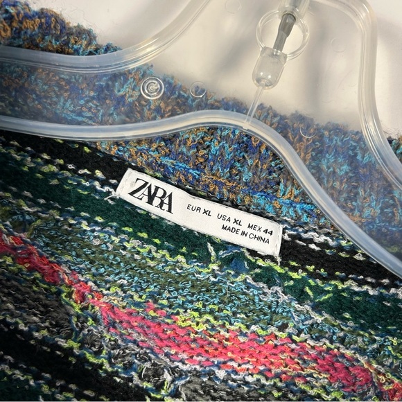 Zara Multicolor Patterned Men's Sweater XL - Picture 4 of 10